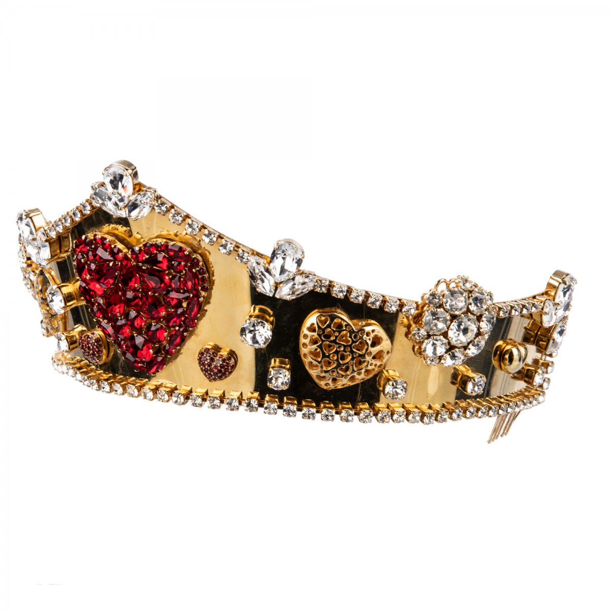 専門店では Dolce Gold Crown Tiara Diadem Crystals Heart Gabbana & ロッド