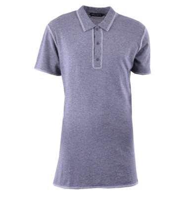 Oversize Cotton Polo Shirt Gray