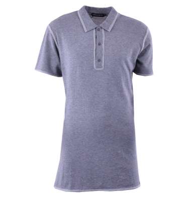 Oversize Baumwolle Polo Shirt Grau