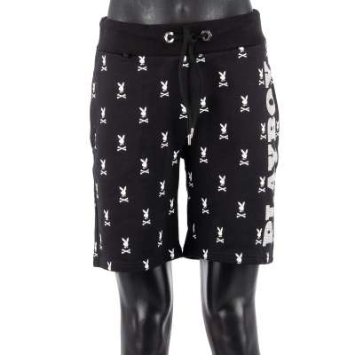 Strass Jogging Shorts Schwarz
