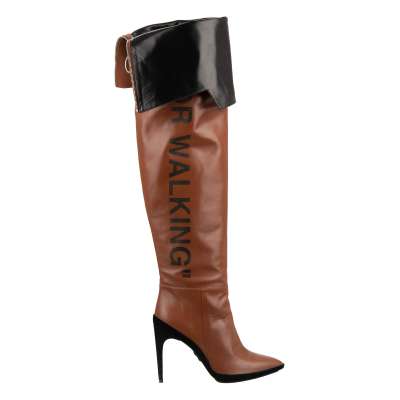 Overknee FOR WALKING Leather Boots Brown 39