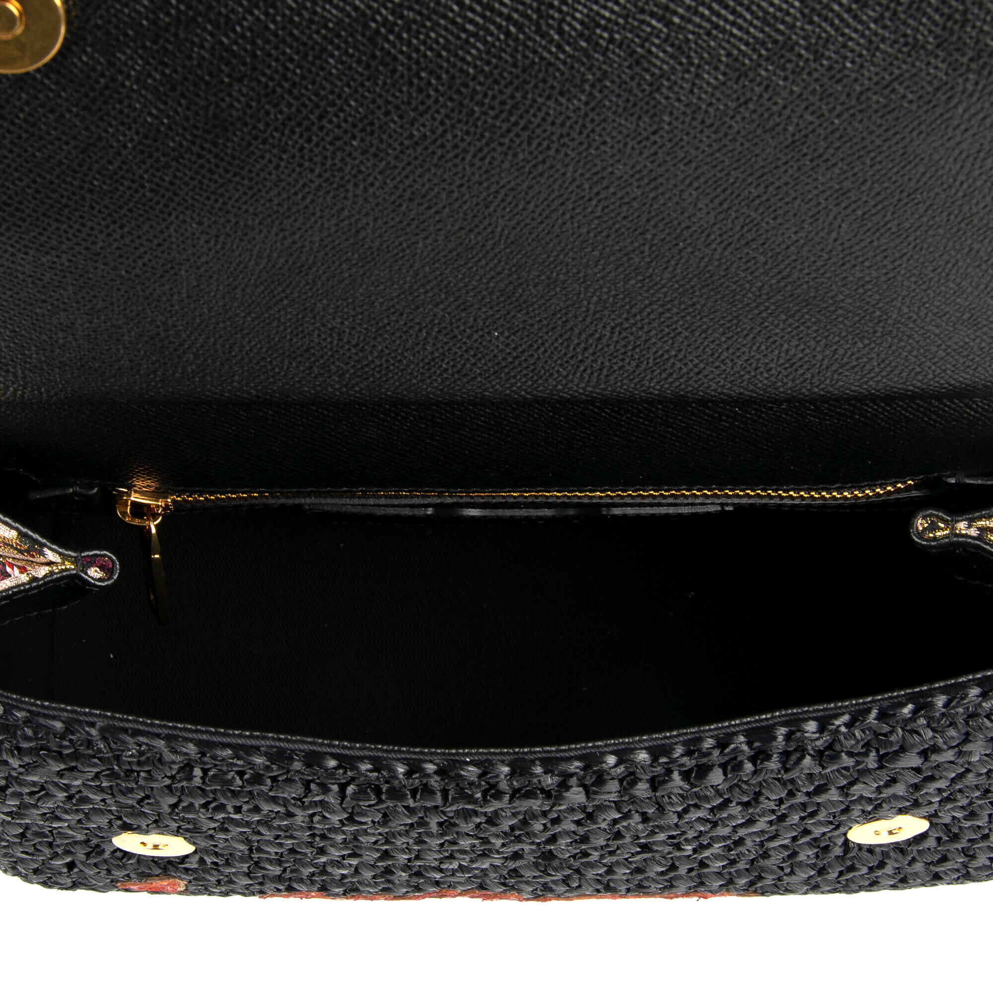 DOLCE & GABBANA Miss Sicily Small Neoprene Top Handle Bag Black