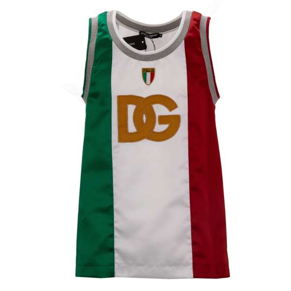 Tank Top mit Italien Flagge und DG Logo Patch in grün, rot und weiß von DOLCE & GABBANA 