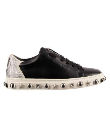 Studded Crystals Low-Top Sneaker Black