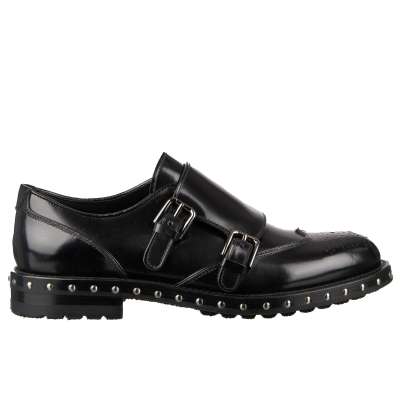 Nieten Schuhe BOY mit Monkstrap Schwarz 