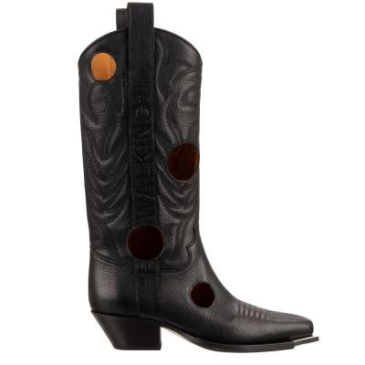 Virgil Abloh Meteor Shower Cowboy Leather Boots Black 40