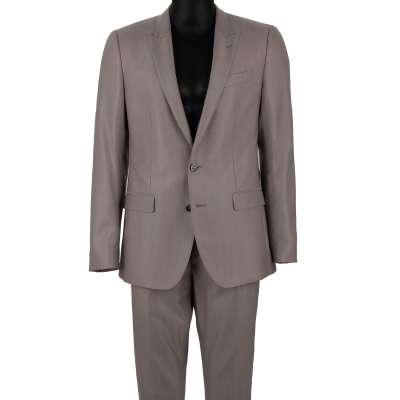 Seide Schurwolle MARTINI Anzug Sakko Blazer Beige 48 38 M