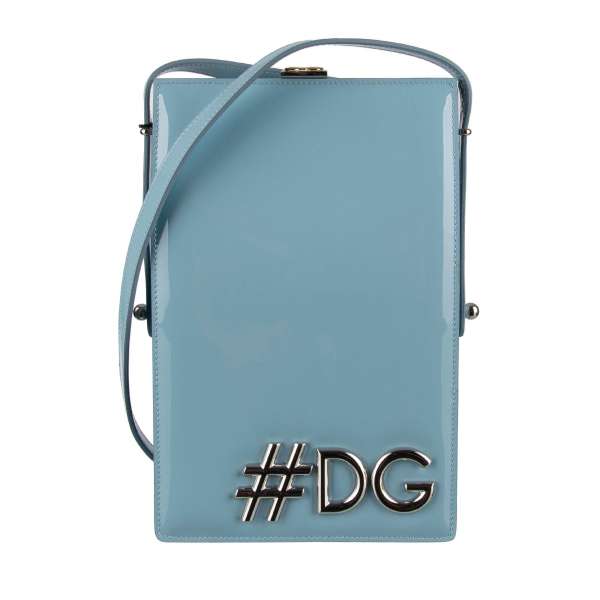 Patent Leather Clutch / Shoulder Bag DG GIRLS in rectangle shape with a large DG hashtag logo in front by DOLCE & GABBANA