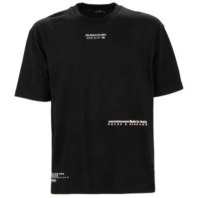 DG DNA Logo Light Reflected Cotton T-Shirt Black