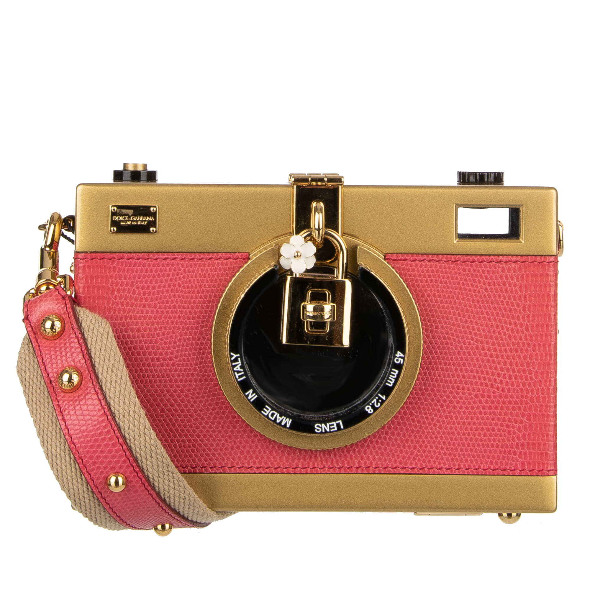 Dolce Gabbana Leather Clutch Bag DOLCE BOX CAMERA with Logo