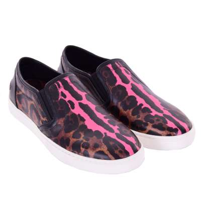Leopard Print Slip-On Sneaker LONDON Braun Pink 39 9