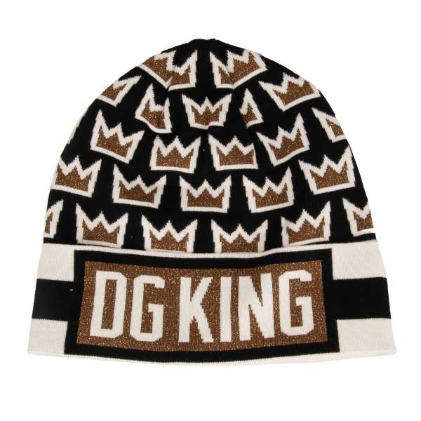 Wool blend Hat / Beanie with DG King Royals Crown Logo by DOLCE & GABBANA 