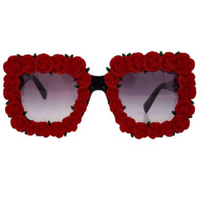 Special Edition Sonnenbrille DG4253 mit Rosen Rot Schwarz