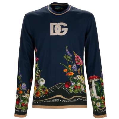 DG Logo Flower Longsleeve Sweatshirt Shirt Blue