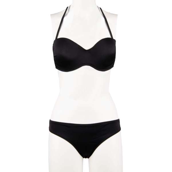 Bikini consisting padded bandeau bra with logo and elastic brief with logo by EMPORIO ARMANI Swimwear