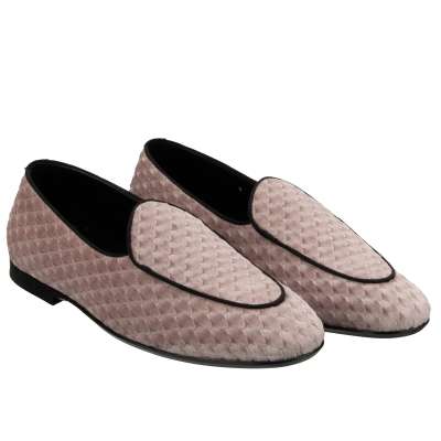 DG Logo Velvet Shoes Loafer Moccasins CARAVAGGIO Rose 42 US 9