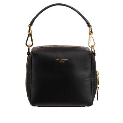 Leather Pouch Clutch with Detachable Strap Black
