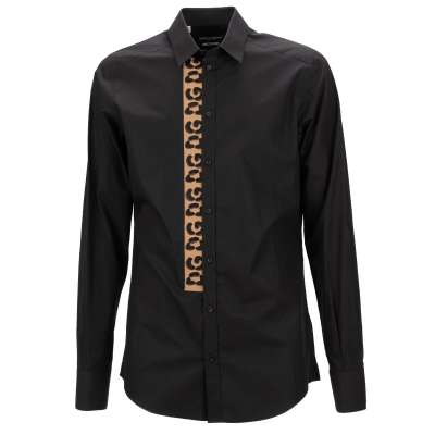MARTIINI Leopard Patch Cotton Shirt Black 40 M