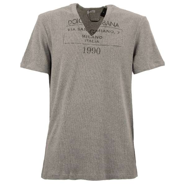 Cotton Underwear T-Shirt with DG Logo in gray by DOLCE & GABBANA
