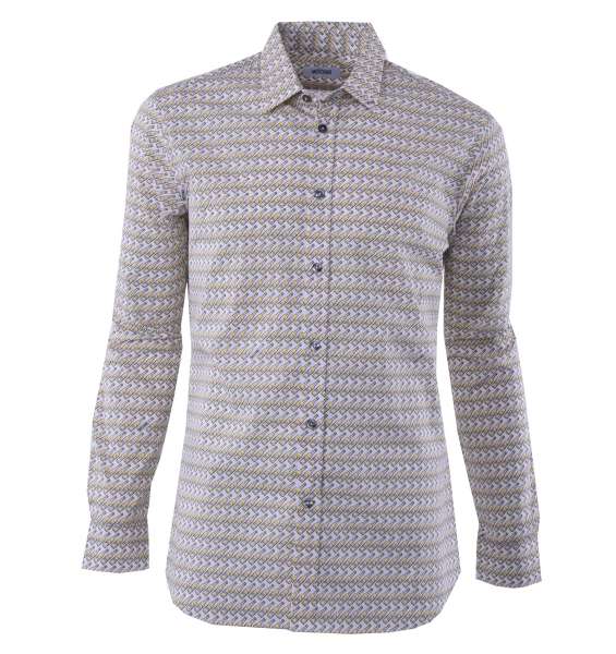 Classic Cotton Shirt with Beer Bottles Print by MOSCHINO