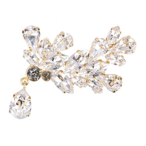Metal Brooch with crystals in Gold by DOLCE & GABBANA