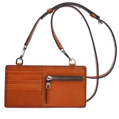 Shoulder Bag Credit Card Etui Leather Wallet Brown
