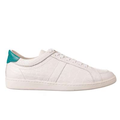 Kaiman Leder Sneaker GUATEMALA Weiß Azur