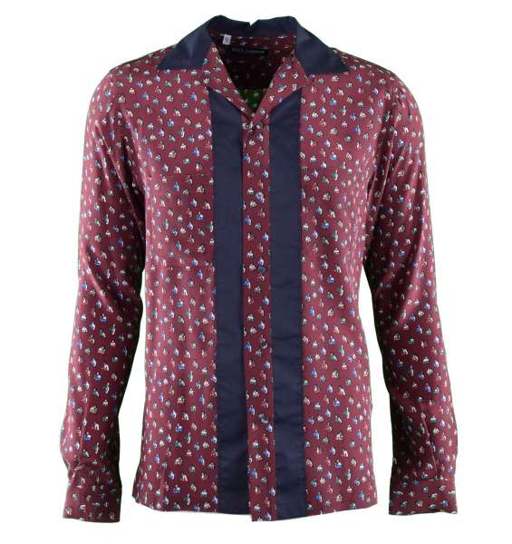 Hemd RIVIERA aus Seide mit Boxing Print von DOLCE & GABBANA
