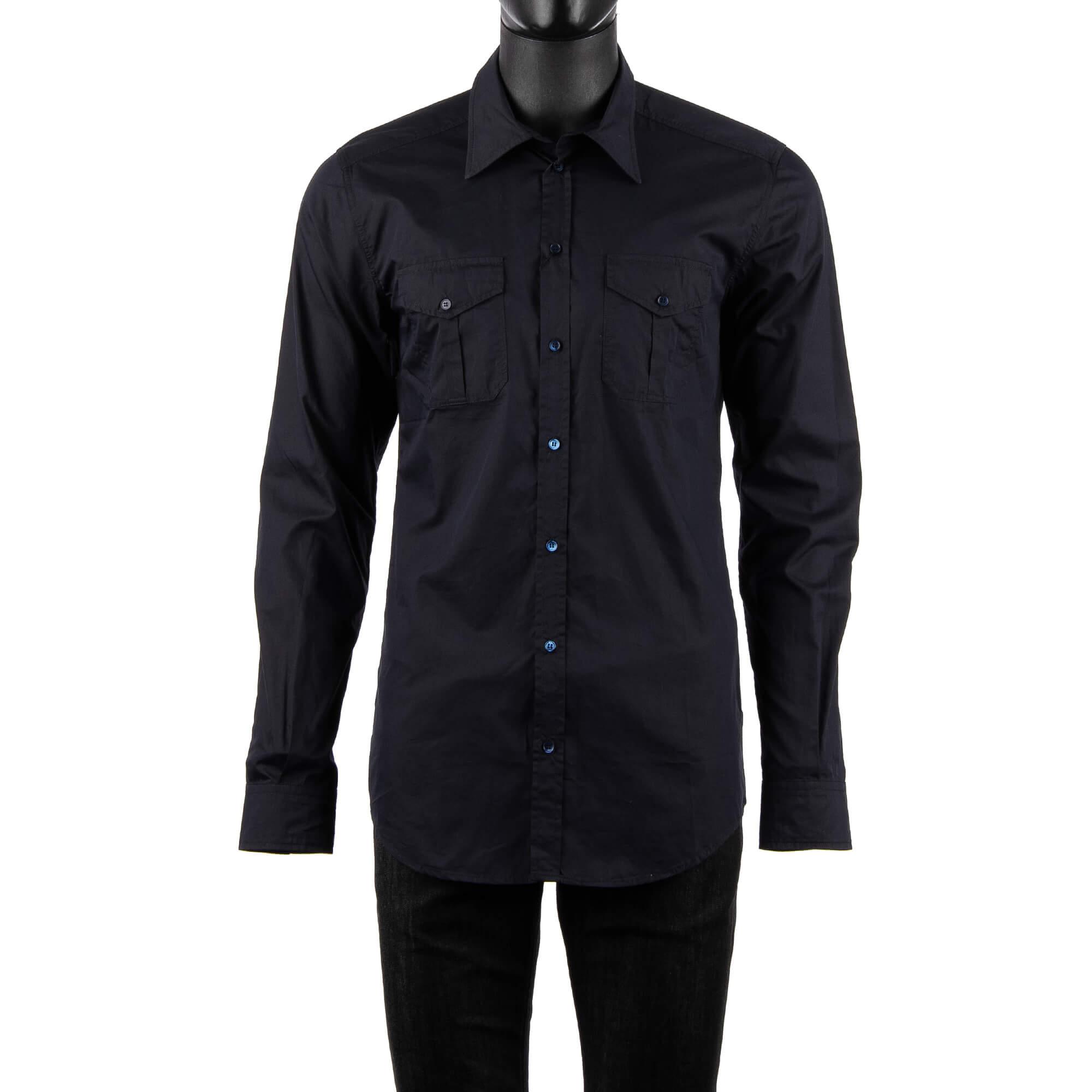 Verdampen betaling De Kamer Dolce & Gabbana SICILIA Cotton Silk Shirt Blue | FASHION ROOMS
