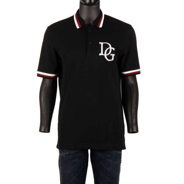 Cotton Polo Shirt with embroidered DG logo in front by DOLCE & GABBANA