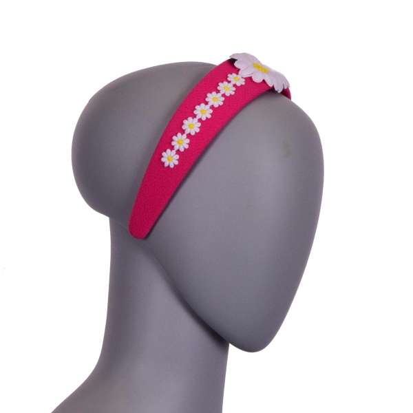 Hairband embelished with Camomile Flowers in White and Pink by DOLCE & GABBANA
