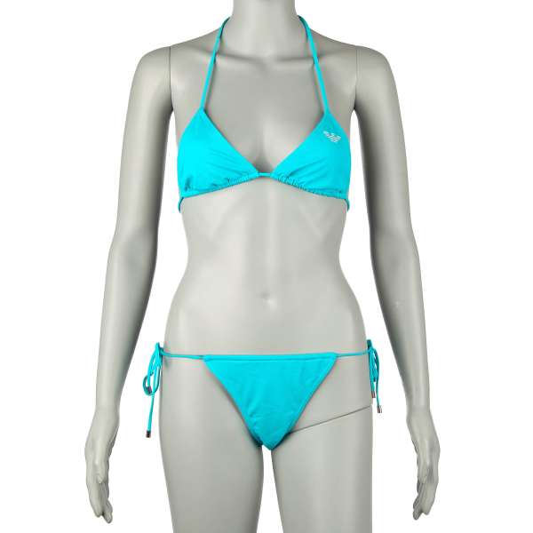 Gepolsterter Bikini bestehend aus Triangel-BH mit Logo kombiniert mit einem Brazilian Slip mit seitlichen Bändern Verschluss mit Logo von EMPORIO ARMANI Swimwear