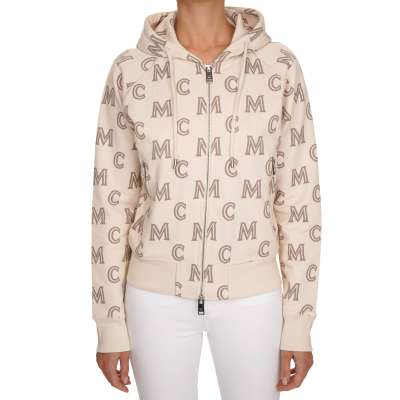 MCM Logo Hoodie Sweatshirt Jacket Beige