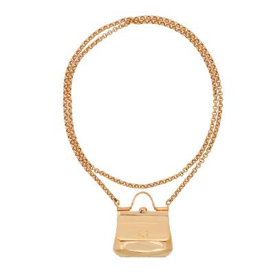 Miss Sicily Metal Bag Chain Necklace Gold