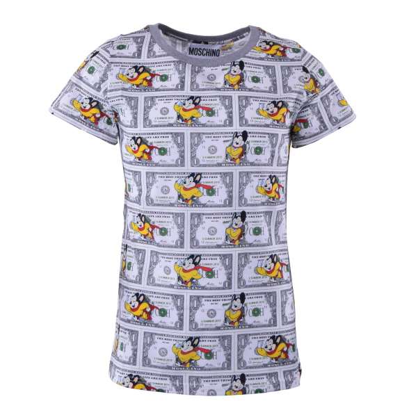 T-Shirt mit Aufdruck von Dollar-Noten von MOSCHINO COUTURE