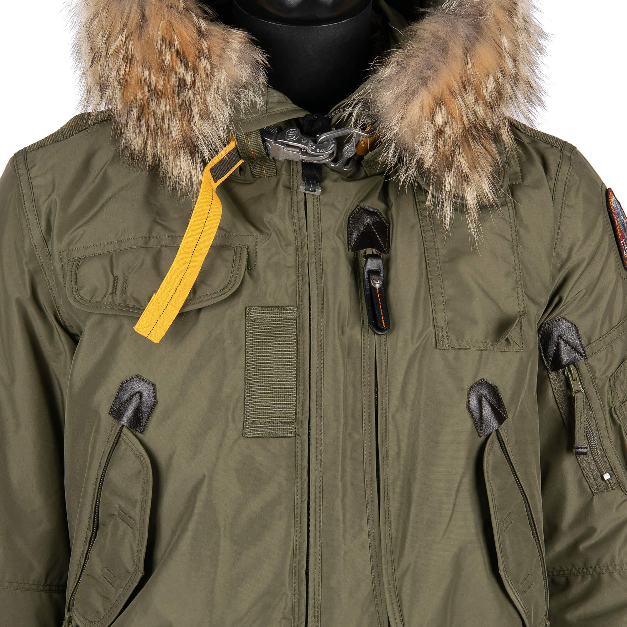 Parajumpers Bomber Down Jacket GOBI with Fur Hoody and Lining Military ...