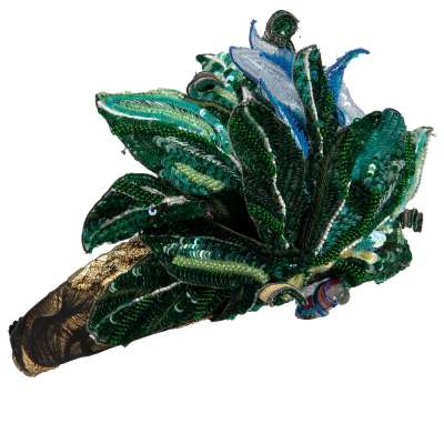 Beads Sequins Crown Hairband Blue Green