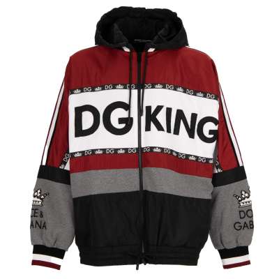 Hooded Jacket DG KING with Applications Black Red White 54 XL