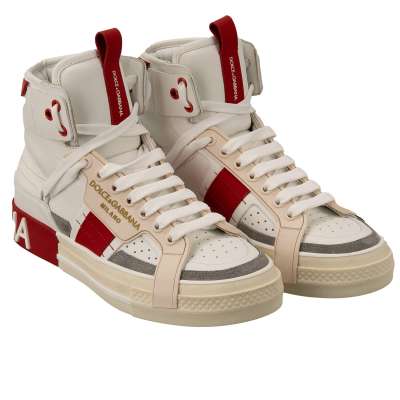 DG Logo High Top Sneaker DONNA White Red 39 US 9
