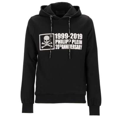 Hoodie Pullover mit 20th Anniversary und Sterne Print Schwarz M