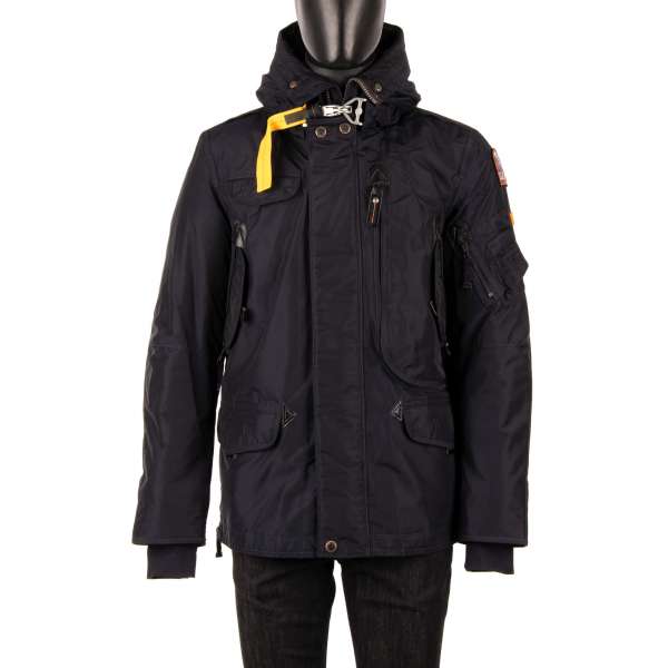 Parka / Daunenjacke RIGHT HAND BASE mit Kapuze, vielen Taschen und herausnehmbarem Daunenfutter in Navy Blau