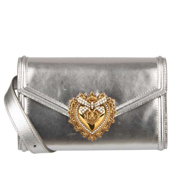 Small nappa leather Belt Bag DEVOTION with a DG Heart Logo with pearls and detachable belt by DOLCE & GABBANA