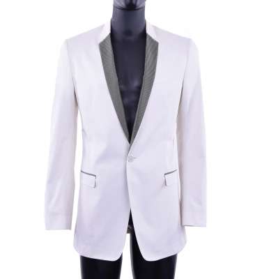 GOLD Tuxedo Blazer White