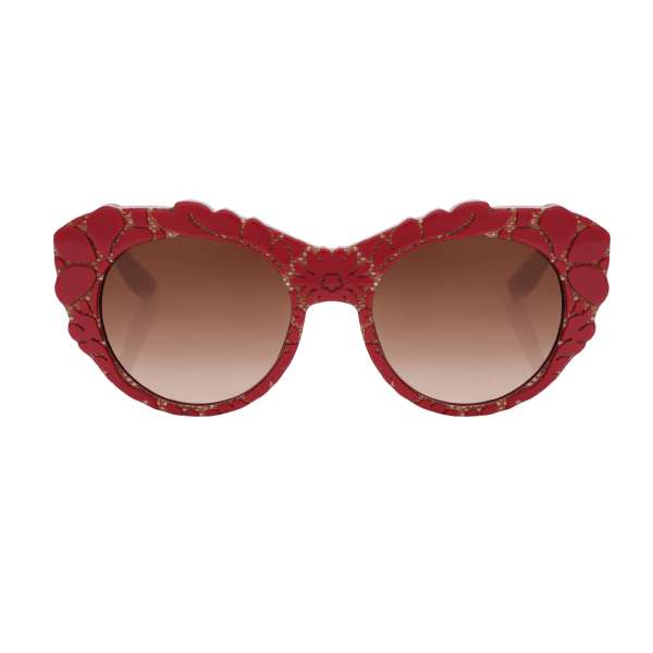 Cat Eye Sunglasses DG 4267 with floral pattern in nude beige by DOLCE & GABBANA