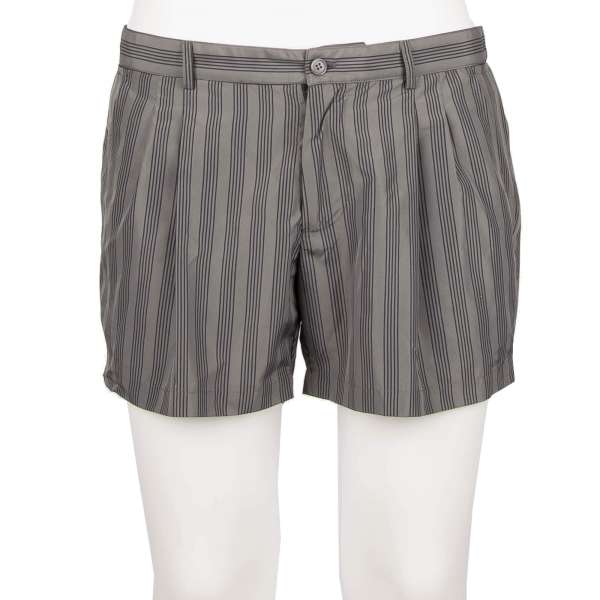 Striped Swim shorts with expandable buttons, pockets and built-in-brief by DOLCE & GABBANA Beachwear