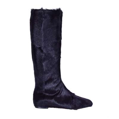 Flat Gazelle Fur Boots VALLY Black 39