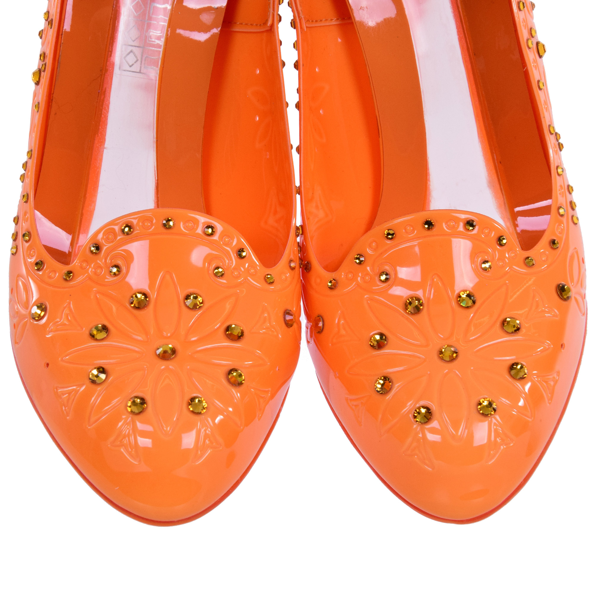 Dolce & Gabbana Cinderella PVC Rhinestones Pumps Orange | FASHION ROOMS