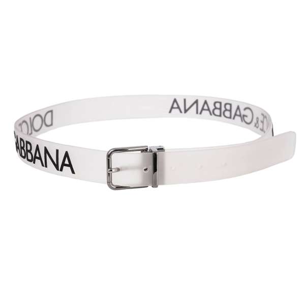Rubber transparent belt with DG logo print and removable metal buckle by DOLCE & GABBANA