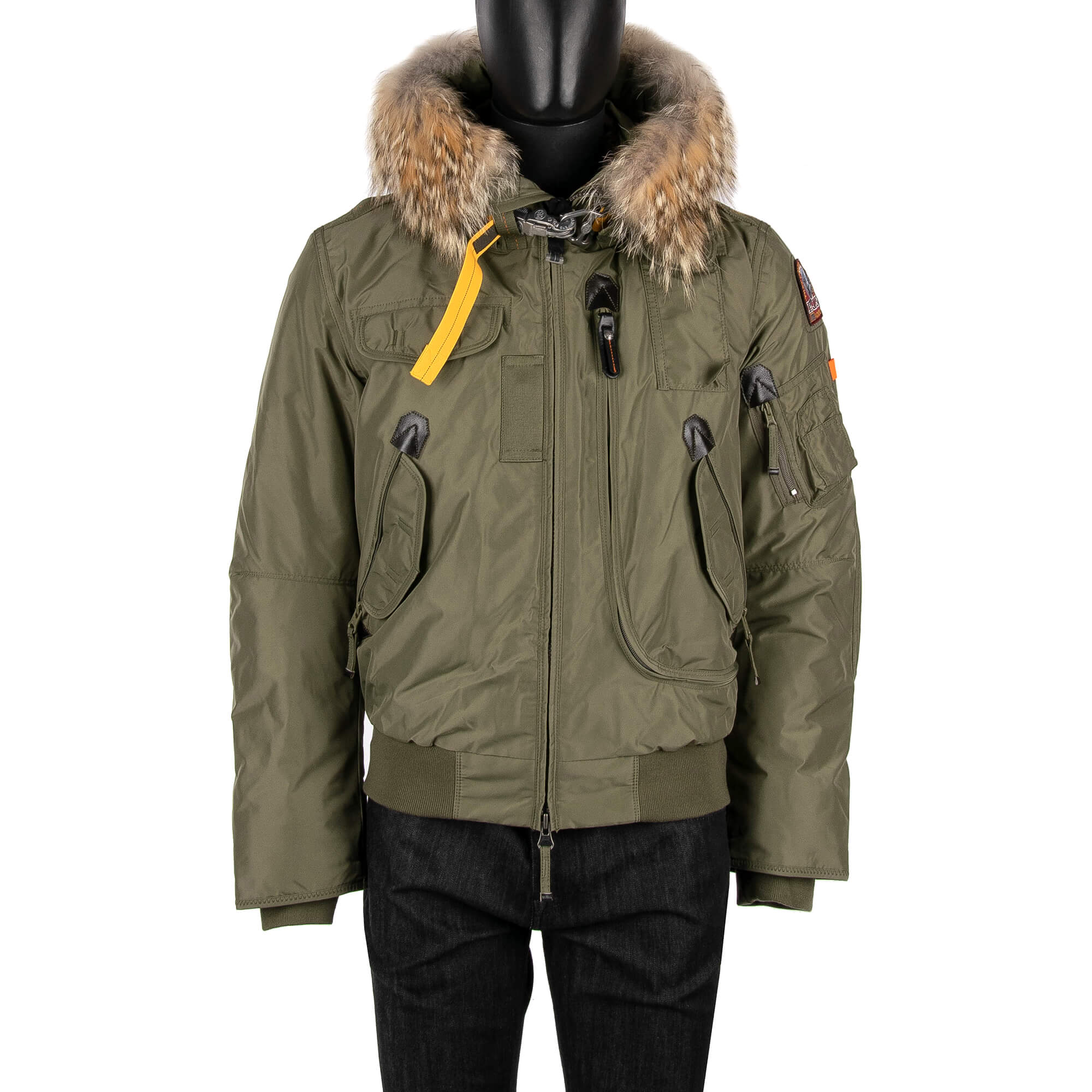 Parajumpers Bomber Down Jacket GOBI with Fur Hoody and Lining Military ...
