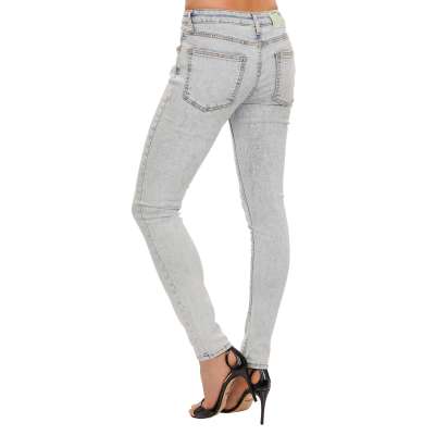 Virgil Abloh Logo Staple Slim Fit Jeans Blue 26 S